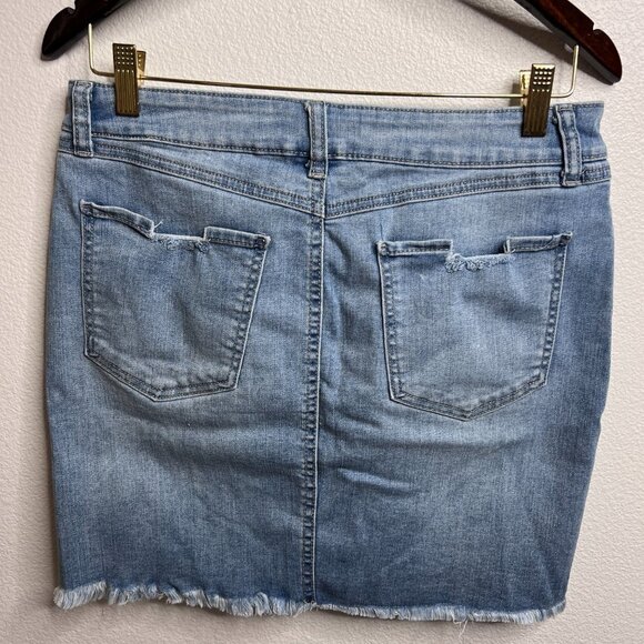 Rewash Vintage Reunion Distressed Denim Mini Skirt - Size 9/29 - Picture 2 of 6